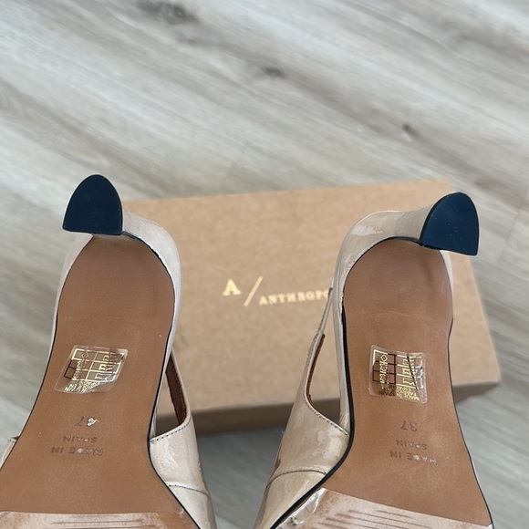 By Anthropologie Slingback Pumps woman’s size 37 Color: NEUTRAL - Picture 3 of 6